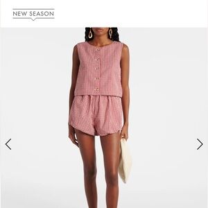 Posse the label red gingham bubble shorts